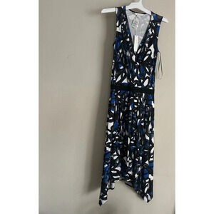 NWT- Trina Turk Women’s Dress, Surplice Jersey Knit Stretch Pleated Small